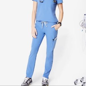 FIGS Yola Skinny Scrub Pants - Ceil Blue